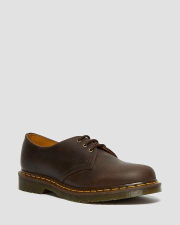 Brown Women's Dr Martens 1461 Crazy Horse Leather Oxfords Shoes | CA 346TCE